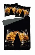 Pościel - Detexpol Pościel z mikrofibry 3D 160x200 czarna szklanki Whisky 4182 A mikro 28 - miniaturka - grafika 1