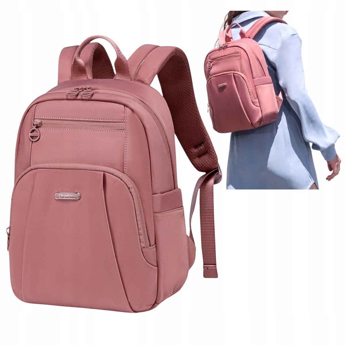 Plecak różowy dla dziewczyny mały elegancki modny na co dzień miejski