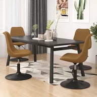 Krzesła - Lumarko Obrotowe krzesła stołowe, 4 szt., brązowe, obite aksamitem - miniaturka - grafika 1