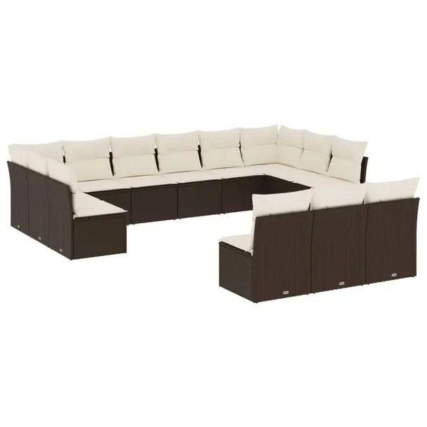 Zestaw mebli ogrodowych modułowych brązowy rattan PE 62 x 62 x 69 cm