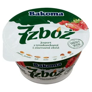 BAKOMA jogurt 7 ZBÓŻ TRUSKAWKA 300G - Kefiry, jogurty, maślanki - miniaturka - grafika 1