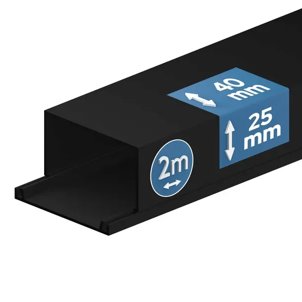 EDO Technic Korytko Kablowe Kanał Listwa Elektroinstalac 40х25 Antracyt 2m