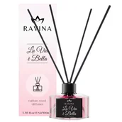 Zapachy do domu - Dyfuzor z patyczkami, zapachowy, perfumowany RAVINA LA VIA E BELLA  - patyczki zapachowe, 100ml - miniaturka - grafika 1