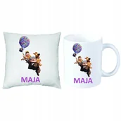 Gadżety dla niej i dla niego - ZESTAW PREZENT PODUSZKA + KUBEK ODLOT BAJKA IMIĘ - miniaturka - grafika 1