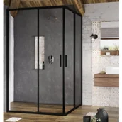 Kabiny prysznicowe - Ravak X1XM70300Z1 Kabina prysznicowa naro$178na BLSRV2K-90 czarna szk$179o Transparent - miniaturka - grafika 1