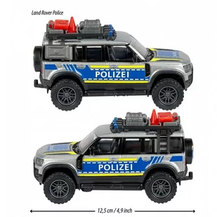 MAJORETTE Rover policja 12,5 cm 371-2000 - Samochody i pojazdy dla dzieci - miniaturka - grafika 3