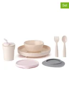 Sztućce dla dzieci - MINIWARE 7-częściowy zestaw "Little Foodie" w kolorze beżowo-jasnoróżowym - miniaturka - grafika 1