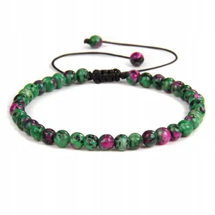Bransoletka Damska Kamień Naturalny Fuchsyt 4 mm Korale Regulowana - Bransoletki - miniaturka - grafika 1