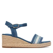 Espadryle damskie - Espadryle Tommy Hilfiger Mid Wedge Espad Webbing FW0FW09230 Niebieski - miniaturka - grafika 1