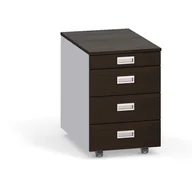 Szafki biurowe - B2B Partner Kontener na kółkach PRIMO, 4 szuflady, szary / wenge 519862 - miniaturka - grafika 1