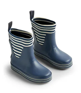 Wheat Unisex dziecięce kalosze z nadrukiem Mist Neopren, 1325 Indygo Stripe, 28 EU - Kalosze damskie - miniaturka - grafika 1