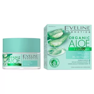 Eveline COSMETICS Organic Aloe + Collagen Nawilżająco-matujący żel do twarzy, 50 ml - Kremy do twarzy - miniaturka - grafika 1