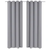 Zasłony - vidaXL Zasłony zaciemniające z kółkami, 2 szt., 135x175 cm, szare - miniaturka - grafika 1