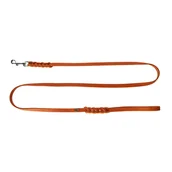 Smycze dla psów - Dingo Smycz Skórzana Zaplatana 1,5/180cm Pomarańczowa - miniaturka - grafika 1