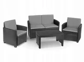 Meble ogrodowe - Zestaw Ogrodowy Eden Stolik Kawowy 4 Osobowy Sofa - miniaturka - grafika 1