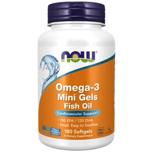 Now Foods Foods FOODS Omega-3 mini gels 180 kaps. NW377 - Witaminy i minerały - miniaturka - grafika 1