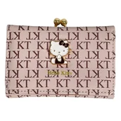 Portfele - Portfel Rozkładany Na Zatrzask Beżowo Brązowy Hello Kitty - miniaturka - grafika 1