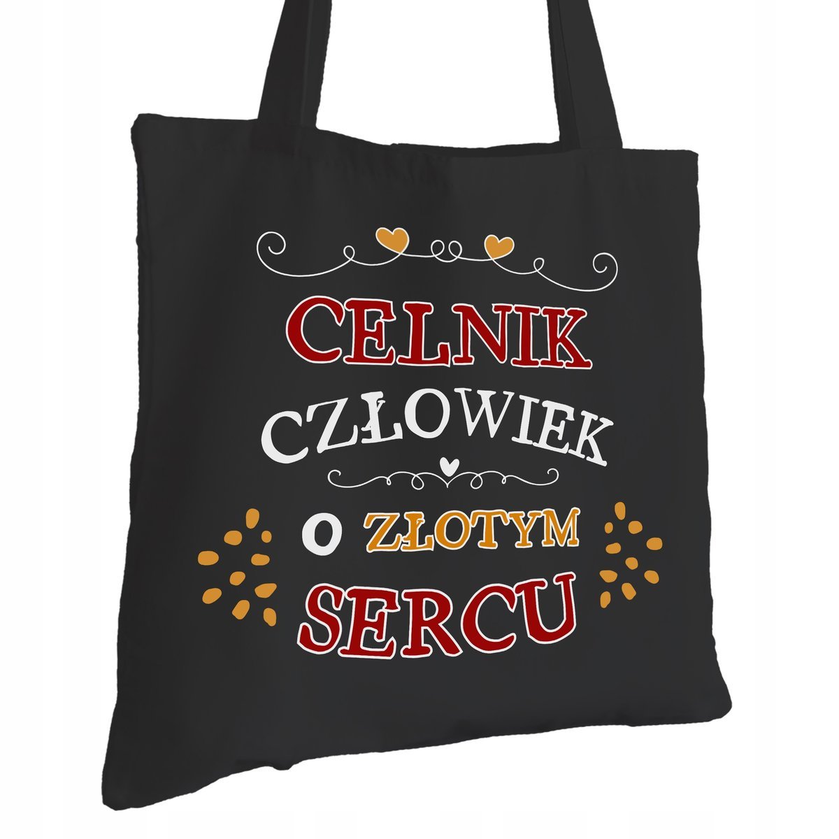 Torba Bawełniana dla Celnika Czarna Na Prezent ekologiczna Trwały Nadruk