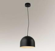 Lampy sufitowe - Shilo Industrialna LAMPA wisząca IWATE 7840 okrągła OPRAWA metalowy ZWIS loftowy czarny - miniaturka - grafika 1