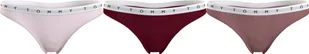 TOMMY HILFIGER MAJTKI DAMSKIE STRINGI 3P THONG PINK/BEIGE/RED UW0UW03287 0R5 S - Majtki damskie - miniaturka - grafika 1