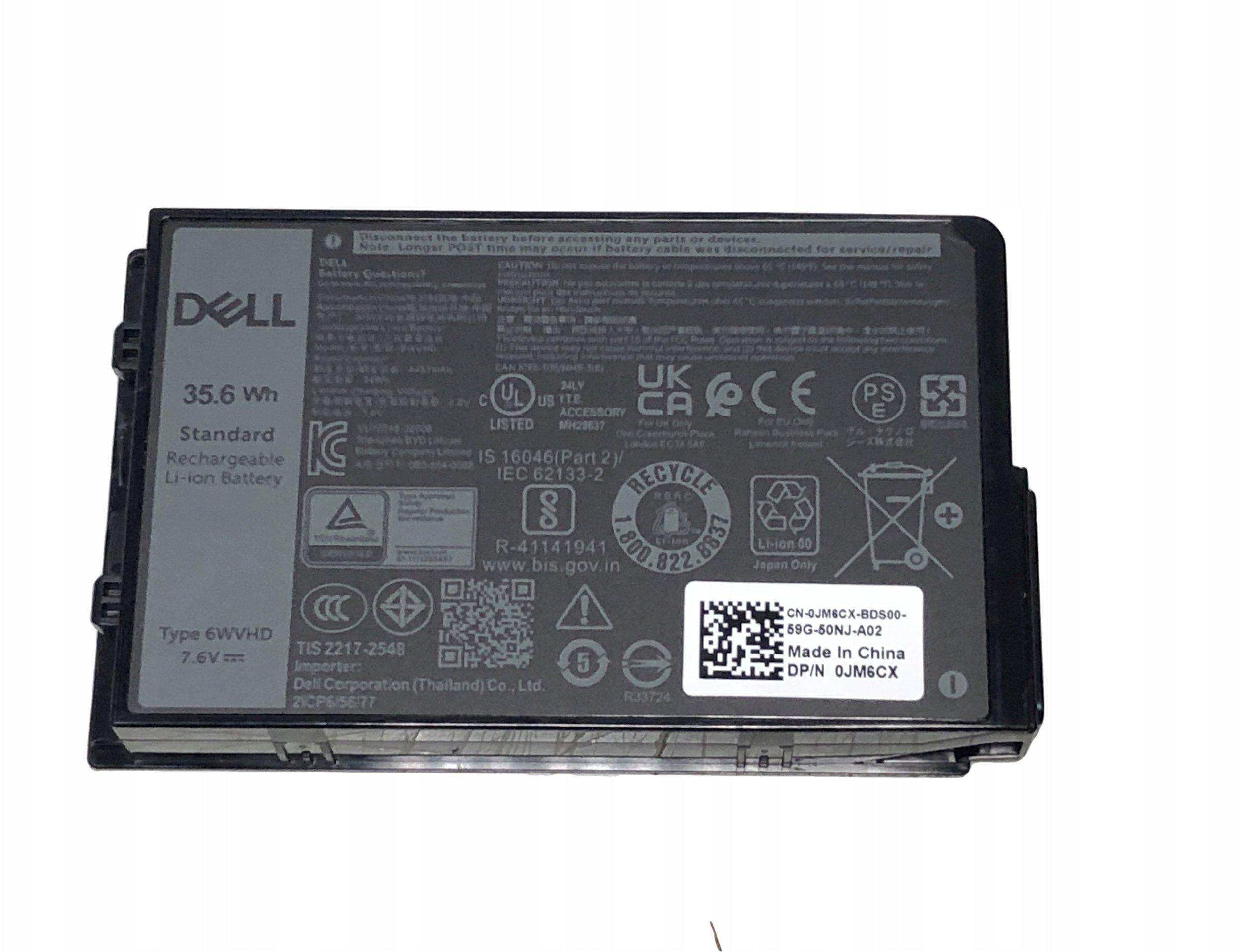 Bateria Dell 35.6Wh Lithium-ion battery 6WVHD