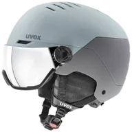 Kaski narciarskie - Uvex Wanted Visor, kask narciarski z wizjerem, jasnoszary/szary - miniaturka - grafika 1