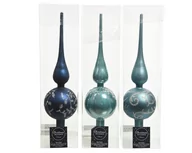 Ozdoby bożonarodzeniowe - Szpic Szklany Na Choinkę Niebieski Błękitny Czubek - miniaturka - grafika 1