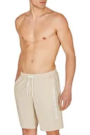 Kąpielówki męskie - Emporio Armani Swimwear Emporio Armani Embroidery Logo Bermudy, krótkie spodenki do pływania, kolor piaskowy żółty, rozmiar 56, Piaskowy żółty - miniaturka - grafika 1