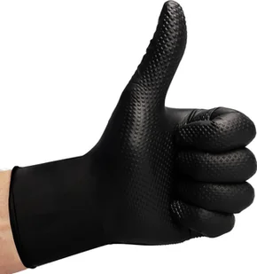 Velo VELO STRONG GRIP czarne rozm. XL /50 szt. Mocne rękawice nitrylowe, robocze z gripem - Rękawice robocze - miniaturka - grafika 1