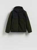 Kurtki męskie - Reserved - Kurtka sherpa - ciemnozielony - miniaturka - grafika 1