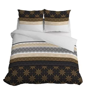 Pościel z bawełny, czarno-żółty ornament wz.3835a, 200x220 cm, 3 elementy - Pościel - miniaturka - grafika 1