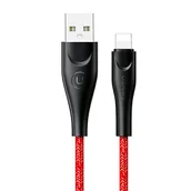 Kable USB - USAMS Kabel pleciony U41 Lightning/USB Fast Charge 2m czerwony/red SJ394USB02 (US-SJ394) - miniaturka - grafika 1