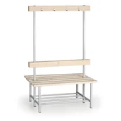 Wyposażenie sportowe i gimnastyczne - B2B Partner Ławeczka do szatni z wieszakami, długość 1000 mm - dwustronna 179962 - miniaturka - grafika 1