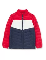 Kurtki i płaszcze dla chłopców - JACK&JONES JUNIOR Jjehero Puffer Collar Jnr kurtka chłopięca, Navy Blazer/Detail:BLOCKED - WHITE/RED, 152 - miniaturka - grafika 1