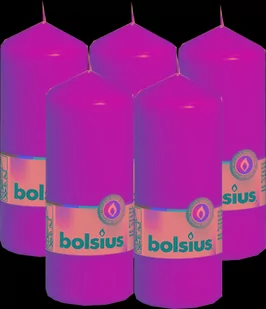 Bolsius Świeca pieńkowa walec 42H 15CM 5szt ŻÓŁTA BOLSIUS1427 - Świece - miniaturka - grafika 1