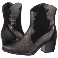 Botki damskie - Kowbojki Czarne/Złote 06694-25/00-8 (MA1293-b) Maciejka - miniaturka - grafika 1