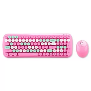 Bezprzewodowy zestaw klawiatura + myszka MOFII Candy XR 2.4G (różowy) - Zestawy myszka + klawiatura - miniaturka - grafika 1
