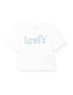 Levi's Kids Koszulka dziewczęca Lvg Meet & Greet zwinięty rękaw, biały, 12 Lata - Koszulki dla dziewczynek - miniaturka - grafika 1