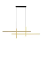 Lampy sufitowe - CHARAZANII LE44817 Lampa wisząca LED o geometrycznym designie złota i czarna z regulacją jasności - miniaturka - grafika 1