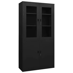 vidaXL vidaXL Szafa biurowa czarna 90x40x180 cm stalowa 335948 - Szafy biurowe - miniaturka - grafika 1