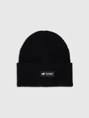 Czapki dla dzieci - 4F Czapka zimowa chłopięca - czarna Uniwersalny - miniaturka - grafika 1