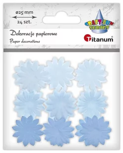 Dekoracje papierowe kwiatki 24szt niebieskie Titanum - Zabawki kreatywne - miniaturka - grafika 1