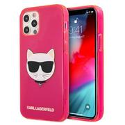 Etui i futerały do telefonów - Karl Lagerfeld Choupette Head - Etui iPhone 12 Pro Max (Fluo Pink) - miniaturka - grafika 1