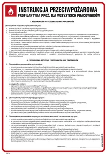 DB016 INSTRUKCJA PRZECIWPOŻAROWA - PROFILAKTYKA PPOŻ, DLA WSZYSTKICH PRACOWNIKÓW, PN - PŁYTA PCV 1MM; (245X350MM) - Instrukcje stanowiskowe BHP - miniaturka - grafika 1