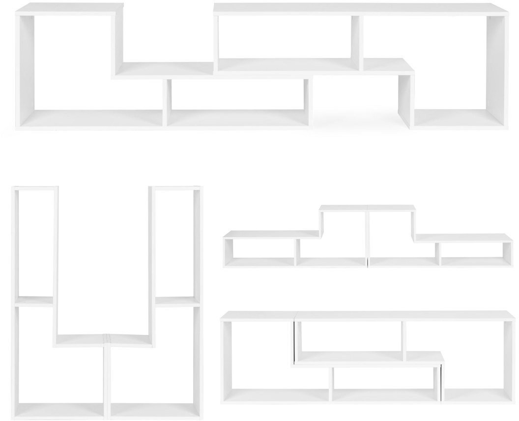 Nowoczesny regał modułowy geometryczny szafka na książki 4 półki ModernHome