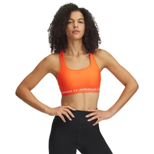 Biustonosz treningowy Under Armour Crossback Mid Bra - pomarańczowy - Bielizna sportowa damska - miniaturka - grafika 1