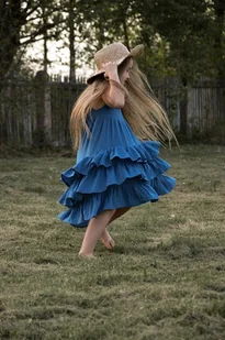 Sukienka Muślinowa Blue Summer - Sukienki i spódniczki dla dziewczynek - miniaturka - grafika 1