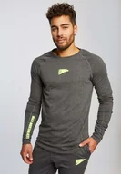 Bluzy męskie - Leif Nelson Bluza męska na siłownię z okrągłym dekoltem LN-6283, Żółty antracytowy / S - miniaturka - grafika 1