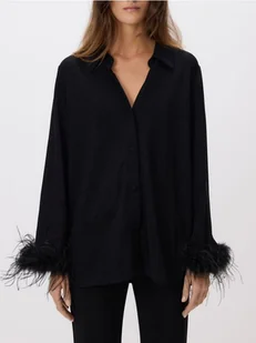 Reserved - Koszula z metalizowaną nitką - czarny - Koszule damskie - miniaturka - grafika 1