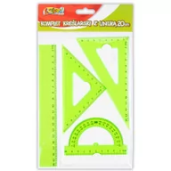 Przybory szkolne - Komplet kreślarski z linijką 20cm zielony PENMATE - miniaturka - grafika 1